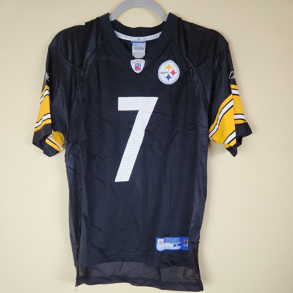 Reebok Pittsburgh Steelers Ben Roethlisberger 7 Jersey Youth Large 14-16 Black